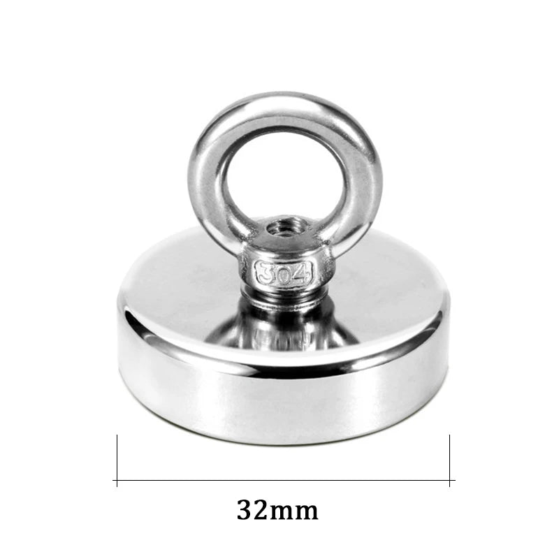 Super Strong Neodymium Fishing Magnet with Eyebolt and Countersunk Hole
