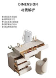 Mirror Drawers Vanity Table with Chair – Modern Bedroom Makeup Storage Organizer thumbnail 26