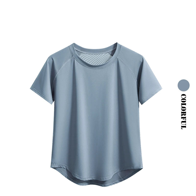 DRUR Women’s Breathable Yoga & Gym T-Shirt – Quick Dry Short Sleeve Workout Top