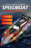 RC Boat with LED Light – 2.4GHz Remote Control Speedboat for Pool & Lake, 30-Min Run Time, Kids Toys & Birthday Gift thumbnail 7
