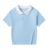 Children's Summer Color Matching Polo Shirt – Casual Short Sleeve Top for Boys & Girls thumbnail 13