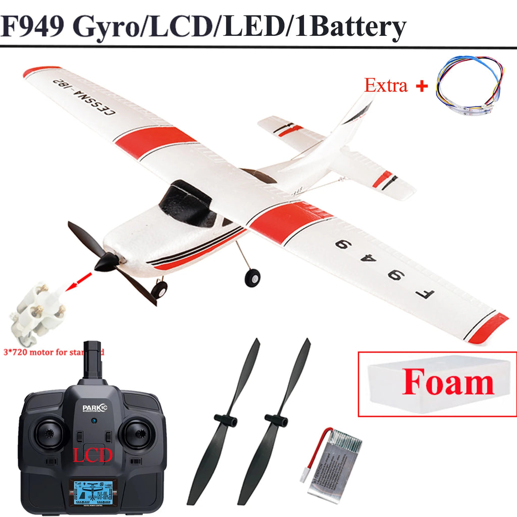 WLtoys F949 LCD RC Airplane Cessna 182 3D/6G 3CH Fixed Wing with Gyroscope Night Flight Ready