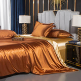Nordic Silk Rayon Bedding Set 3/4/5 Piece Duvet Cover Bed Sheet Pillowcase Solid Luxury Twin Full Queen King Family Size thumbnail 15
