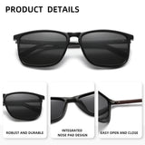 Classic Rectangle Polarized UV400 Sunglasses for Men and Women – Driving & Fishing Eyewear thumbnail 3