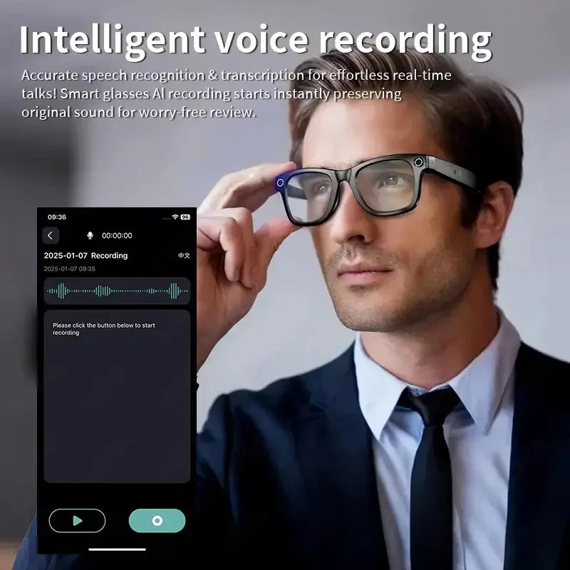 GUHUAVMI Smart Glasses for Men – 8MP Camera | WiFi | Bluetooth | AI Features | IP65 Waterproof
