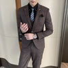 High Quality Modified Plaid Three-Piece Men’s Suit – Slim Fit Business Casual Vest and Trousers Set