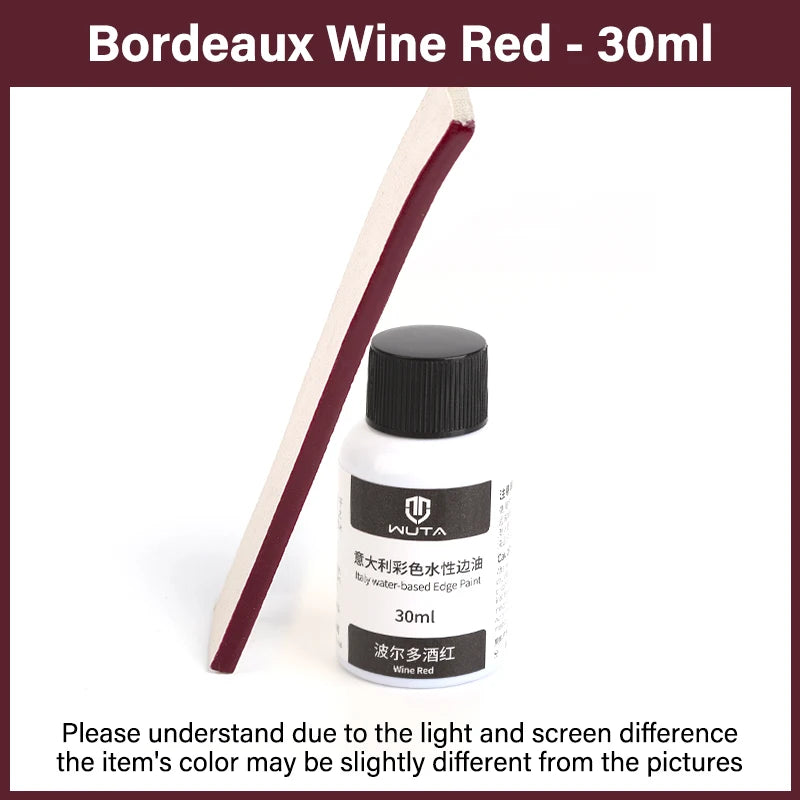 30ml Professional Leather Edge Paint – Italy Imported Water-Based Semi-Gloss Edge Oil, 22 Colors DIY Leather Finish