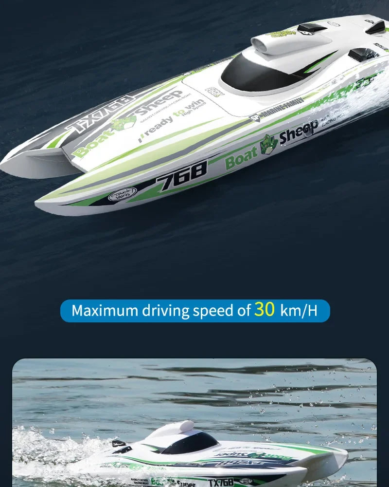 2.4G Brushless TX768 RC Speedboat – High-Speed Turbojet Remote Control Boat for Kids & Teens