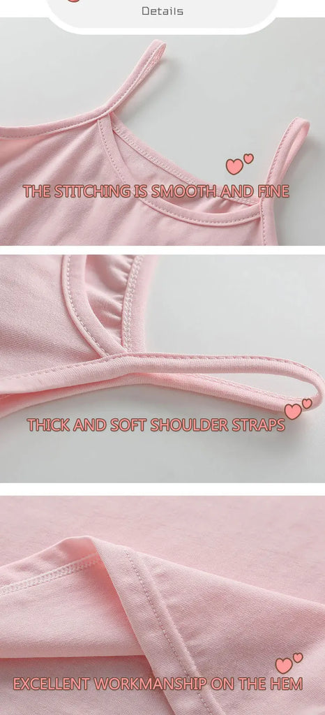 Cotton Girls Tank Top – Breathable Kids Camisole, Solid Color Sleeveless Vest for Ages 3-8