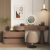Luxury Modern Bedroom Dressing Table with Mirror, Makeup Stool, and Storage Drawers thumbnail 2
