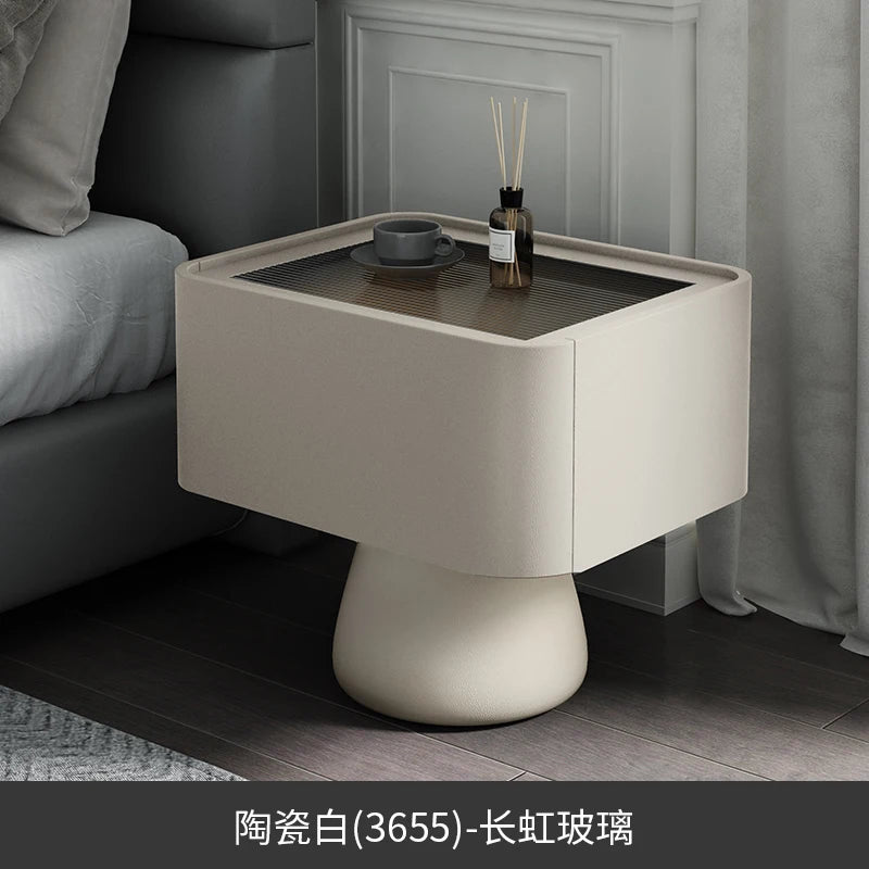 Space-Saving Vintage Bedside Table – Minimalist Luxury Wooden Nightstand