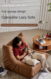 MOMO Caterpillar Single Recliner Lazy Sofa Wabi-Sabi Style Fabric Lounge Chair 78x103cm thumbnail 7