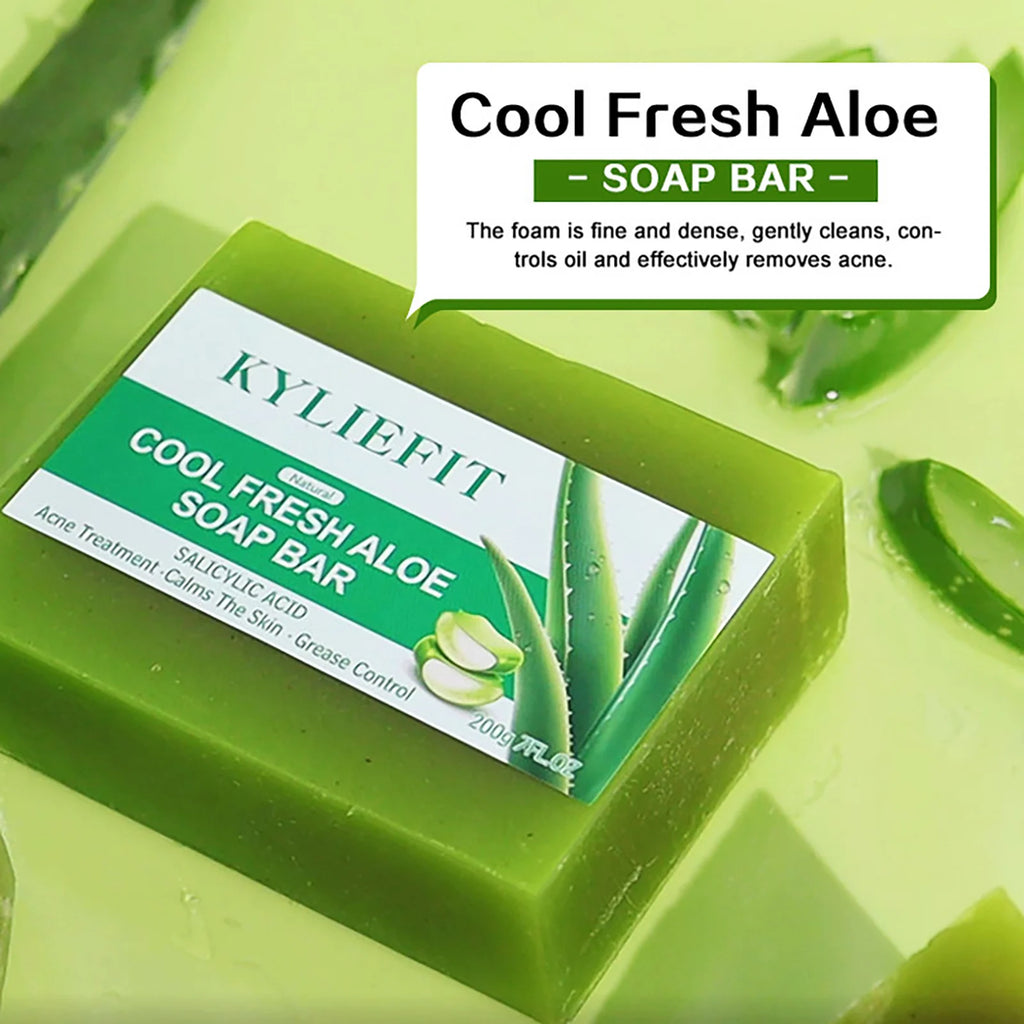 Aloe Brightening Soap Bar 200g – Dark Spot Removal, Acne Control & Oil Balancing for Face and Body