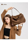 Women’s Genuine Suede Leather Large Capacity Shoulder Tote Bag Luxury Casual Handbag thumbnail 22