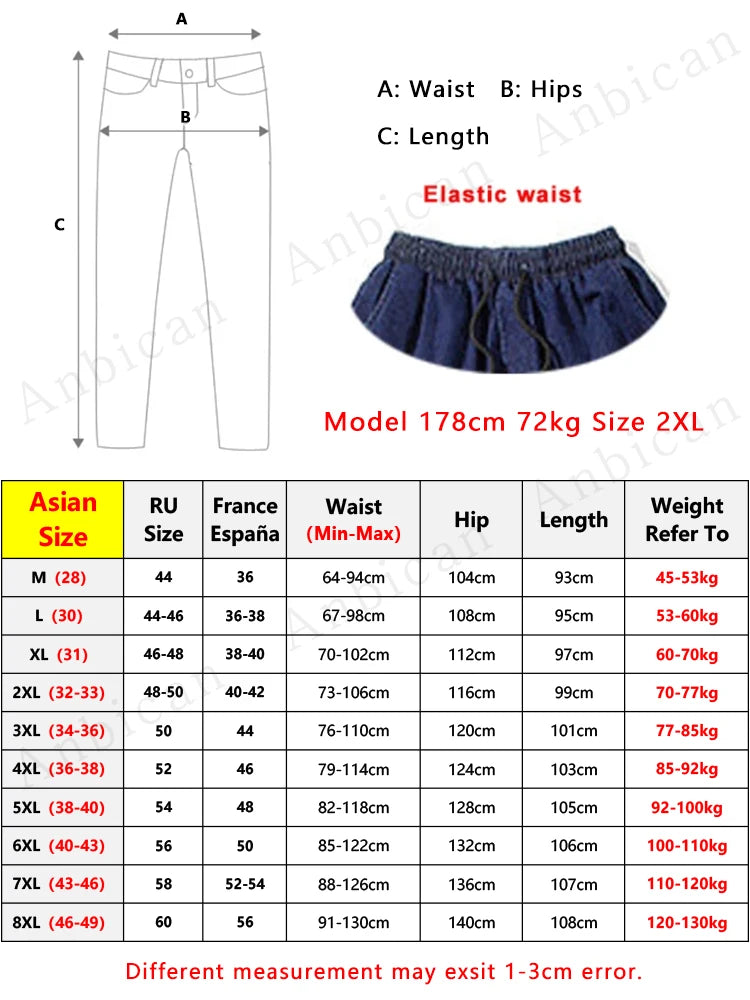 Men’s Plus Size Loose Harem Jeans – Streetwear Cargo Jogger Denim Pants