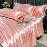 Nordic Silk Rayon Bedding Set 3/4/5 Piece Duvet Cover Bed Sheet Pillowcase Solid Luxury Twin Full Queen King Family Size thumbnail 5