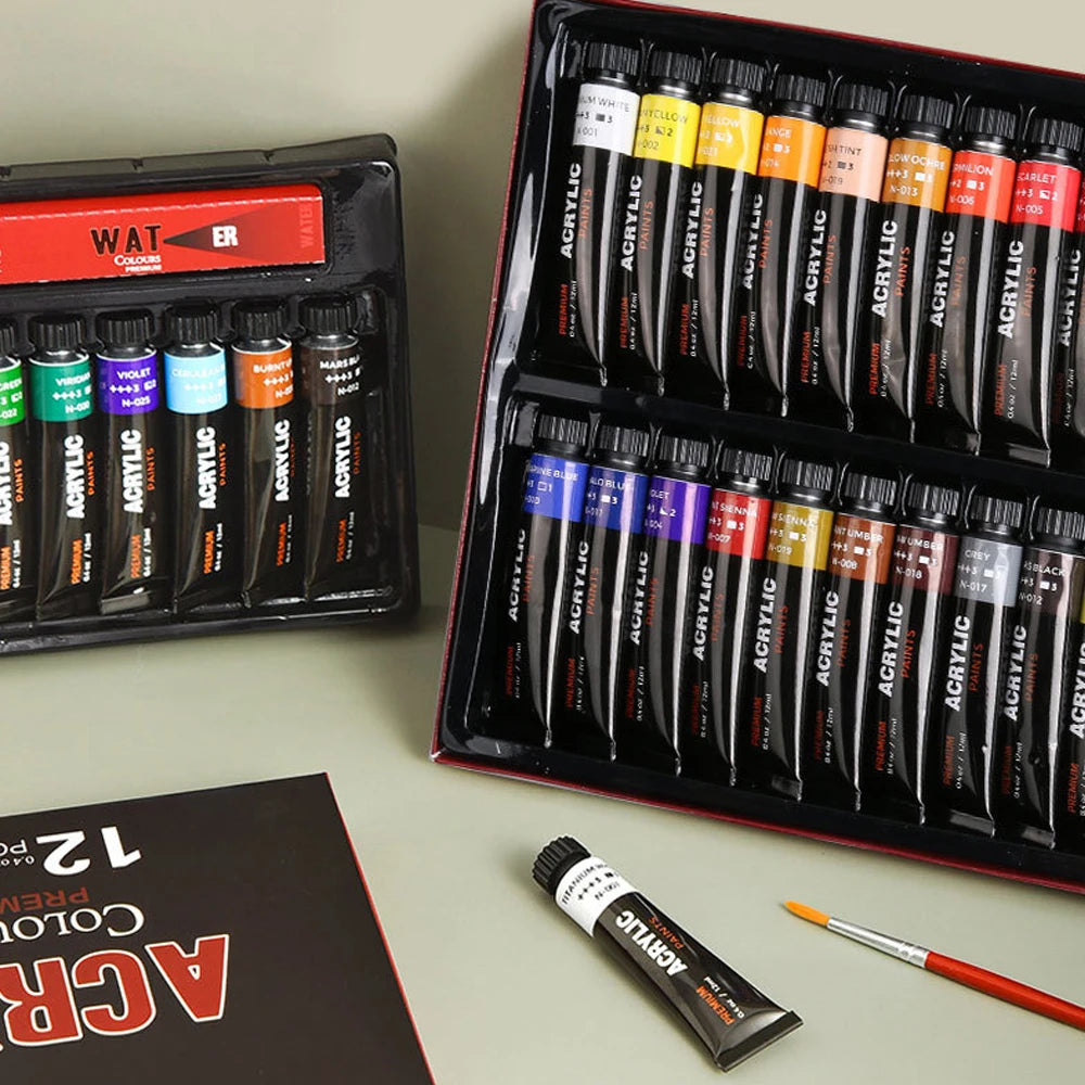 30 Color Acrylic Pigment Aluminum Tube Set – DIY Art Painting & Graffiti Paint Kit