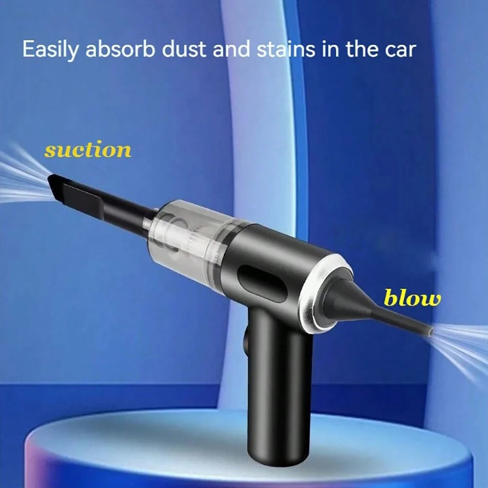 3-in-1 USB Rechargeable Car & Home Vacuum Cleaner – Suction and Blowing Function, Portable Design