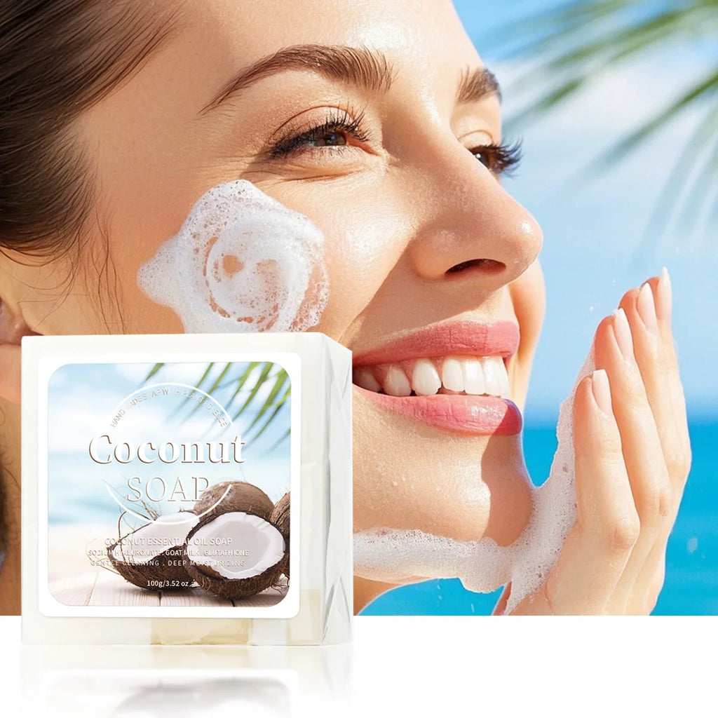 100g B+ Coconut Milk Organic Handmade Facial Soap – Hydrating & Acne Care