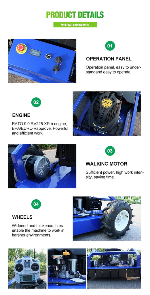 Customized Zero Turn Garden Track Wheel Crawler Remote Control Lawn Mower – Farm & Garden Robot