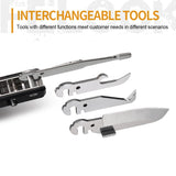ROXON S504G Mini Folding Multi-Tool Knife with Scissors – Interchangeable, Locking Blade for Outdoor & Camping thumbnail 3