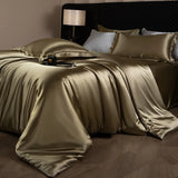 Silk Bed Sheets Set Luxury Bedding with Duvet Cover, Fitted/Flat Sheet & Pillowcases – King, Queen, Full, Twin thumbnail 9