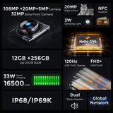 FOSSiBOT F102 Rugged Smartphone – 16500mAh Battery, 20GB+256GB, Android 13, 120Hz 6.58" FHD+ Display, Helio G99, 108MP Camera, NFC thumbnail 2