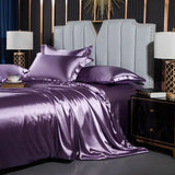 Nordic Silk Rayon Bedding Set 3/4/5 Piece Duvet Cover Bed Sheet Pillowcase Solid Luxury Twin Full Queen King Family Size thumbnail 33
