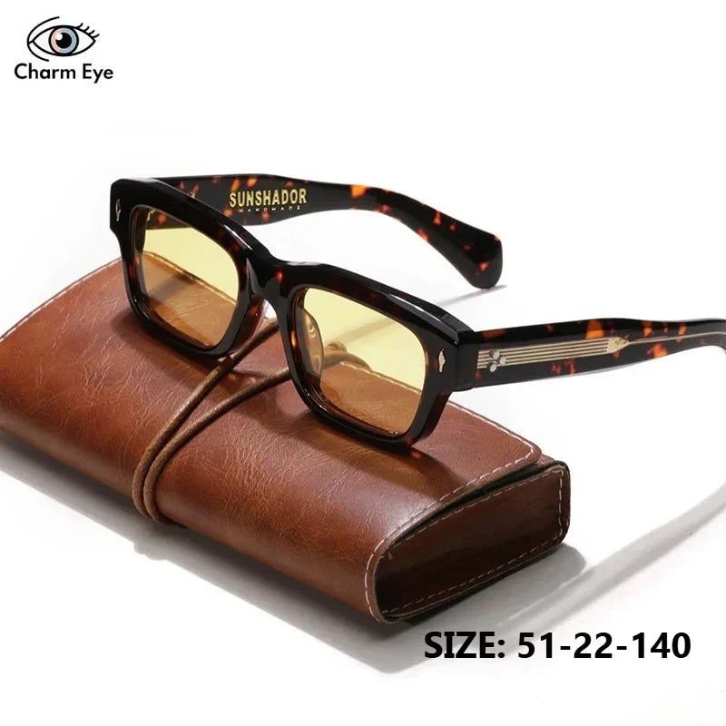SJEFF Luxury Acetate Square Sunglasses UV400 Polarized Prescription Ready – Unisex Fashion Designer Eyewear