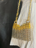 Silver Shiny Hand Woven Bead Sequin Crossbody Bag with Long Shoulder Strap for Women thumbnail 8