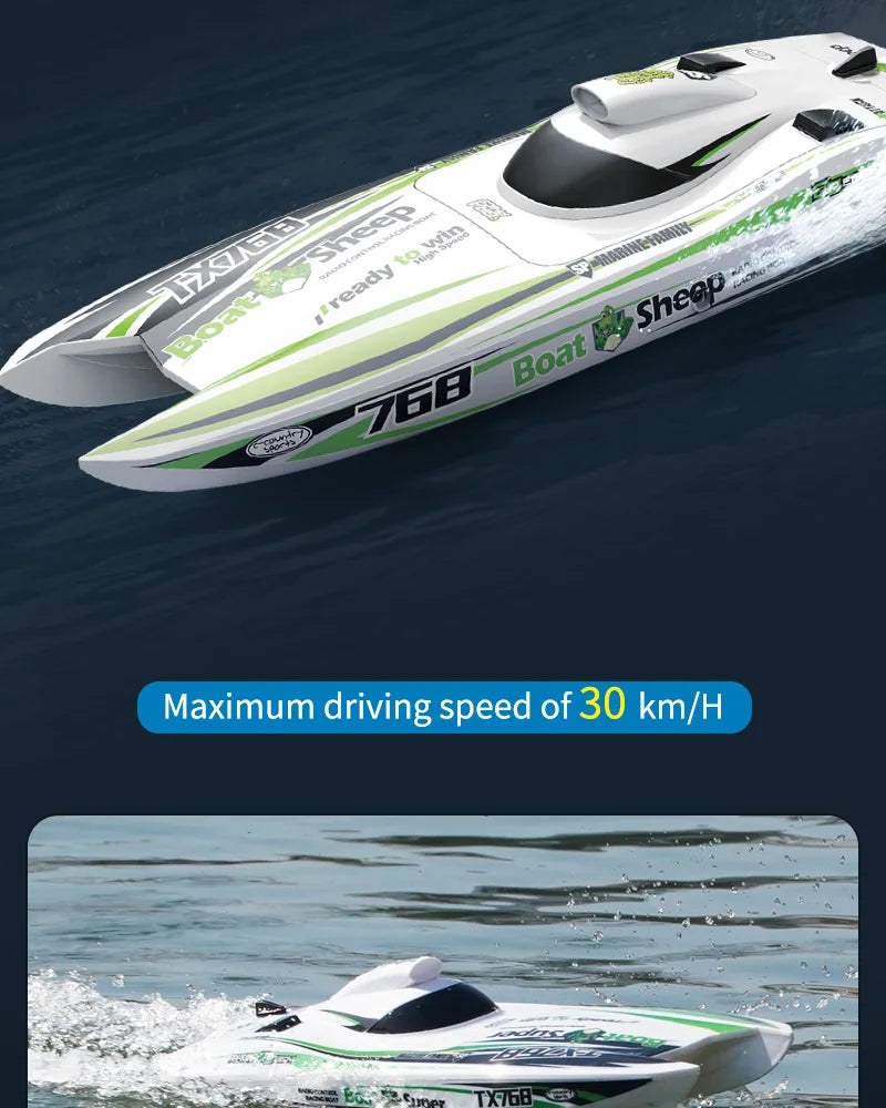 TX768 RC Speedboat 2.4G Brushless High-Speed Remote Control Boat for Kids & Adults – 30+ km/h
