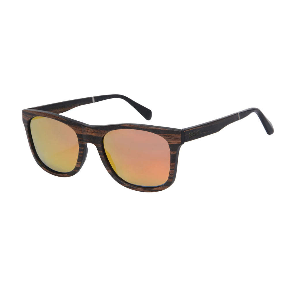SHINU Handmade Natural Wood Polarized Sunglasses – Ebony, Zebra & Red Sandalwood UV400 Rectangle Frame for Men & Women