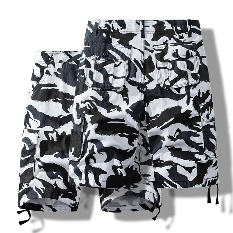 Men’s Cotton Cargo Knee-Length Tactical Shorts – Casual Hiking, Fishing & Sports Wear