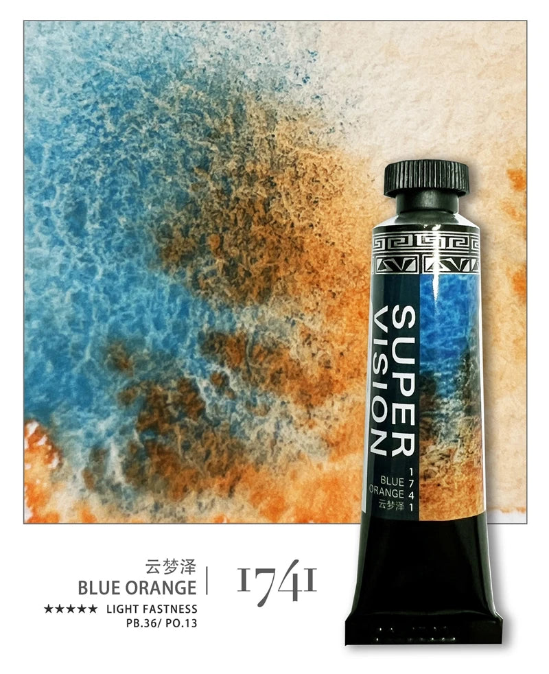 Super Vision 15ml Layered Mineral Watercolor Paint Tube – 15 Colors Master Grade Artist Water Colour