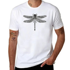 Men’s Dragonfly Print T-Shirt – Quick-Dry Cotton Casual Tee