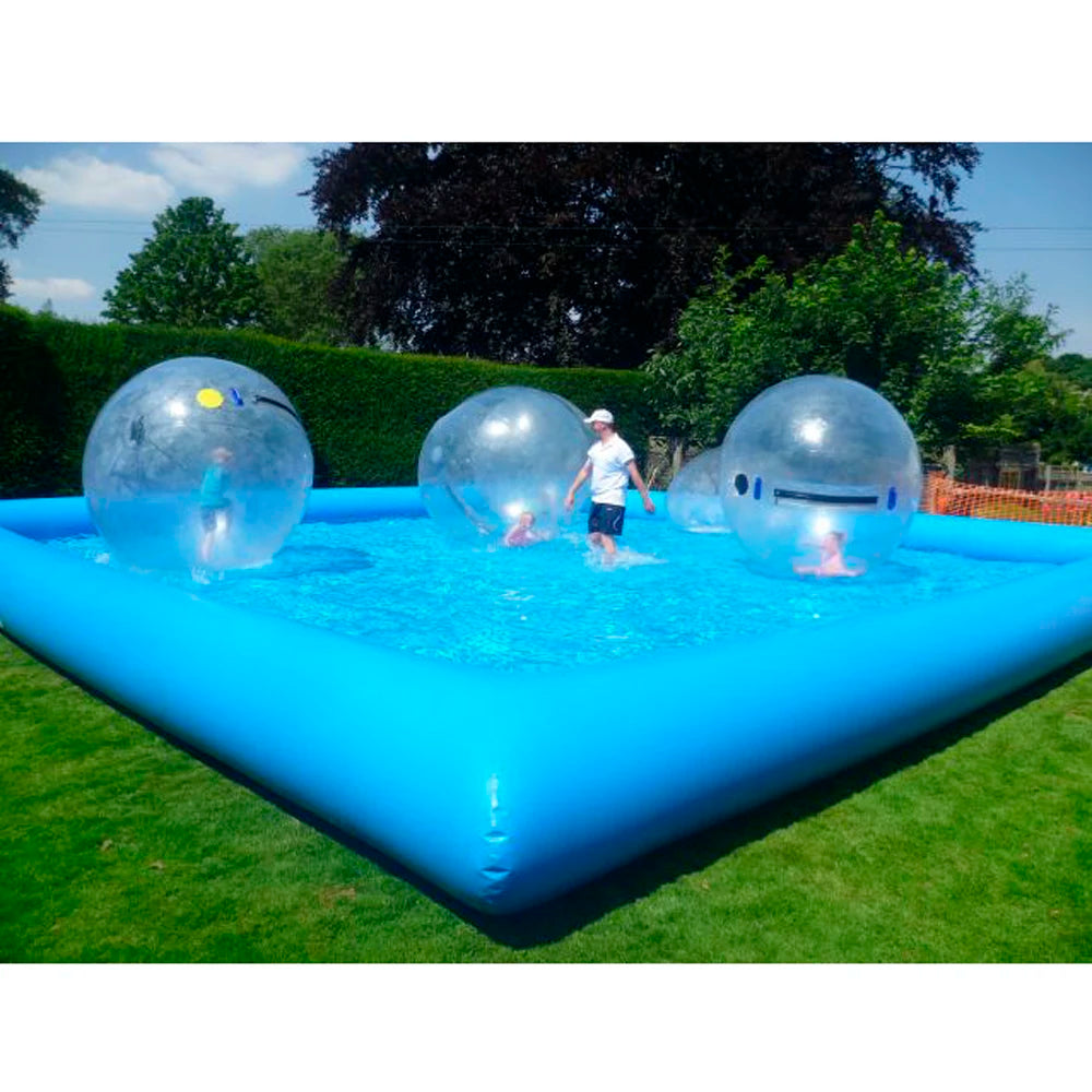 Square Inflatable Swimming Pool & Water Zorb Ball Pool – Heavy Duty PVC Outdoor Fun