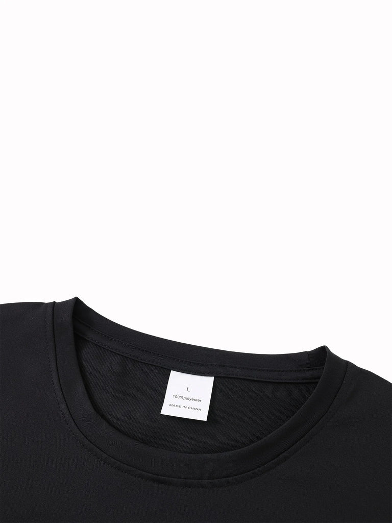 Men's Summer Cotton Casual Sports T-Shirt with Mountain Print, Short Sleeve, Round Neck