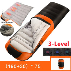 USB Heated Winter Camping Sleeping Bag – Down Cotton Ultralight Thermal Pad with 3-Stage Heating