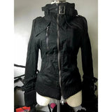 Spring Retro Faux Fur Coat for Women – Vintage 2000s Harajuku Gothic Punk Jean Parka thumbnail 11
