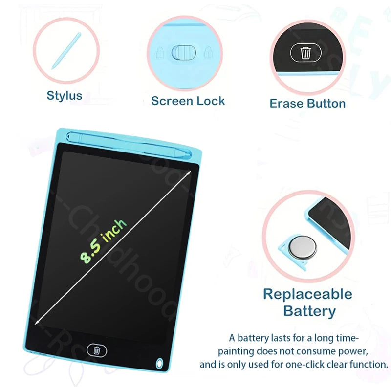 8.5 Inch LCD Writing Tablet Digital Drawing Board Portable Handwriting Pad for Kids Birthday Xmas Gift