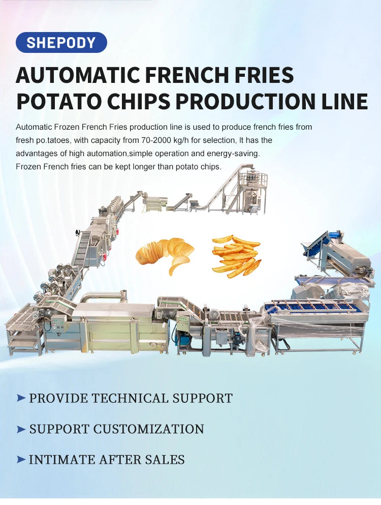 Fully Automatic Potato Chips Frying Production Line – Electric Pringles & Crisps Making Machine