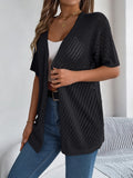 Casual Hollow Out Knitted Short Sleeve Cardigan for Women thumbnail 16