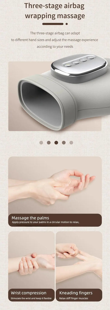 VIMYSHOW Electric Hand Massager Glove with Airbag Compression and Vibration – Finger, Palm and Wrist Relaxation Machine Rechargeable