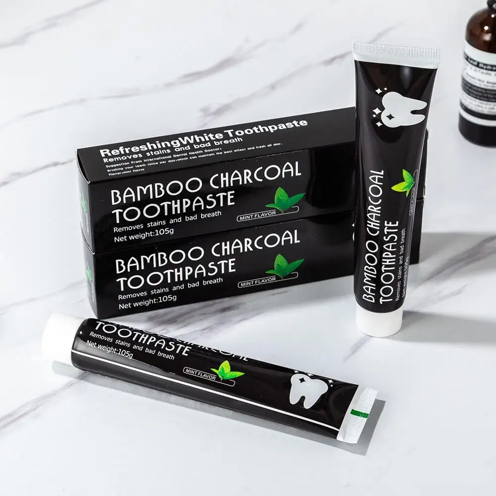 Bamboo Charcoal Toothpaste – Whitening, Activated Carbon for Yellow Teeth Removal & Fresh Oral Care