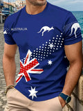 Men’s Australia Flag Graphic T-Shirt – Casual Short Sleeve Crew Neck Tee thumbnail 7