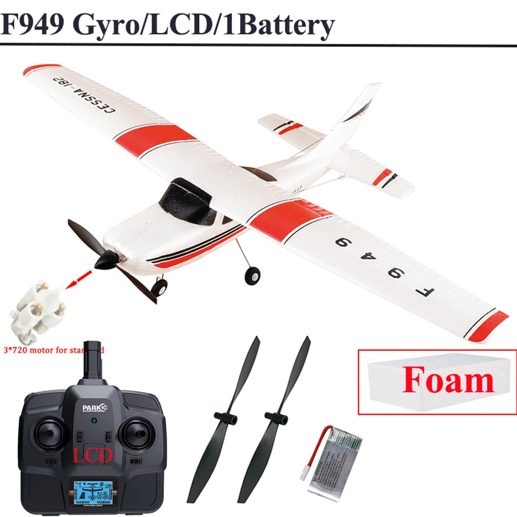 WLtoys F949 LCD RC Airplane Cessna 182 3D/6G 3CH Fixed Wing with Gyroscope Night Flight Ready