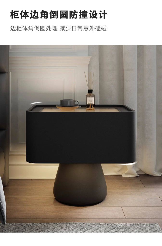 Space-Saving Vintage Bedside Table – Minimalist Luxury Wooden Nightstand