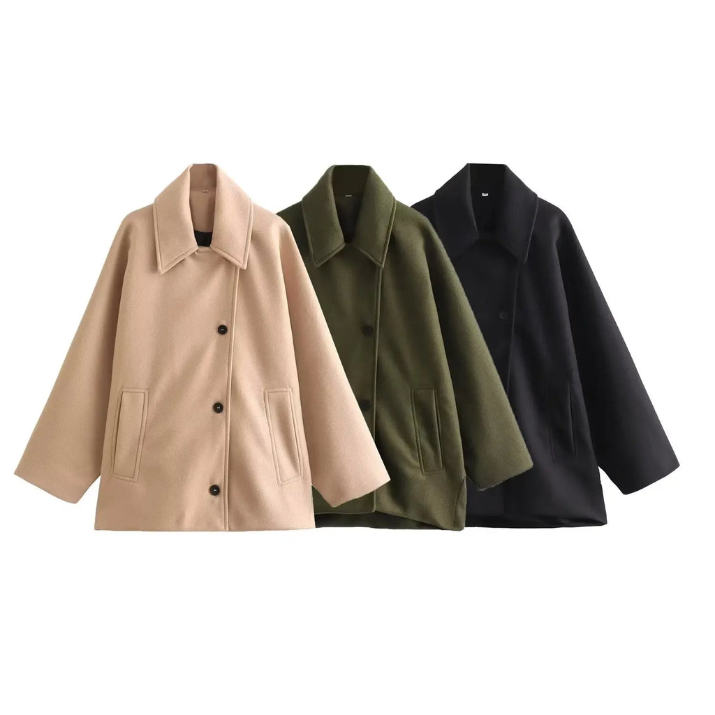 MUJER Oversize Long Jacket for Women – Autumn/Winter Trench Coat Bomber Style