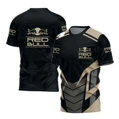Red Bull Motorcycle Logo Print T-Shirt – Men’s Off-Road Racing Short Sleeve Tee