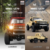 MN82 LC79 1:12 Retro 4WD RC Pickup Truck with LED Lights – Professional Remote Control Off-Road Model thumbnail 5